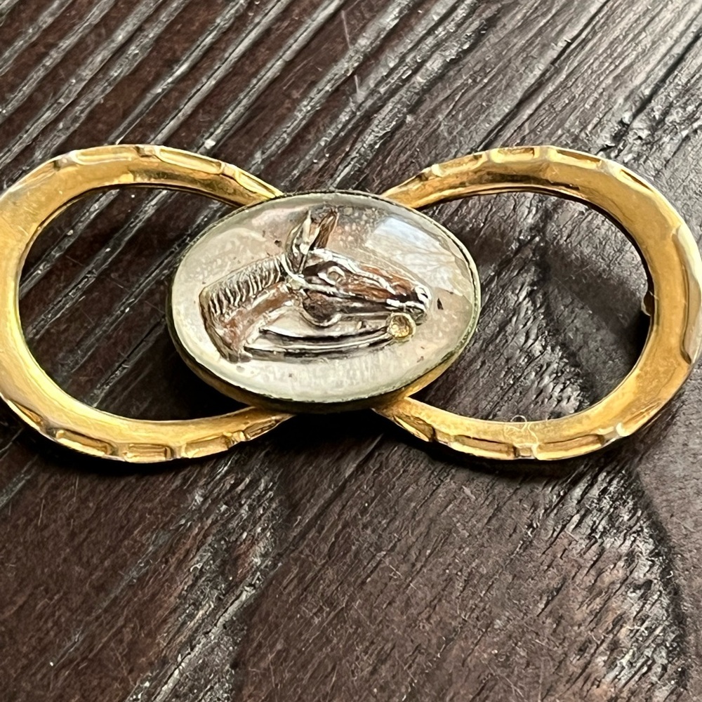 Silver & Gold Tone Horse Equestrian/Kentucky Derby Rodeo Pin/Brooch - Picture 4 of 8